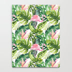 Flamingo Tropical, Colorful Tropical Jungle Monstera Painting, Watercolor Birds Banana Leaves Notebook Gallery Image 4