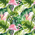 Flamingo Tropical, Colorful Tropical Jungle Monstera Painting, Watercolor Birds Banana Leaves Coffee Mug Gallery Image 2