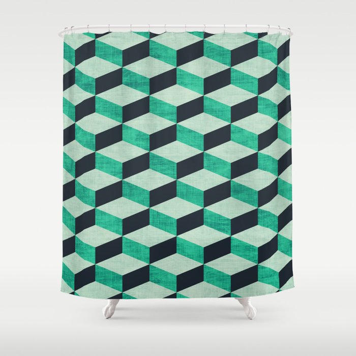PETRA SUGAR TEAL Shower Curtain Gallery Image 1