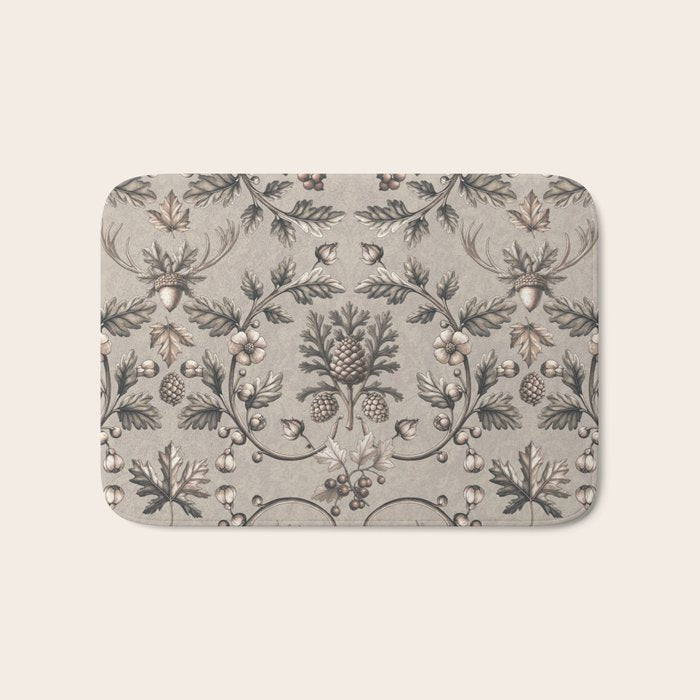 William Morris Woodland Nostalgia Beige Bath Mat Gallery Image 1