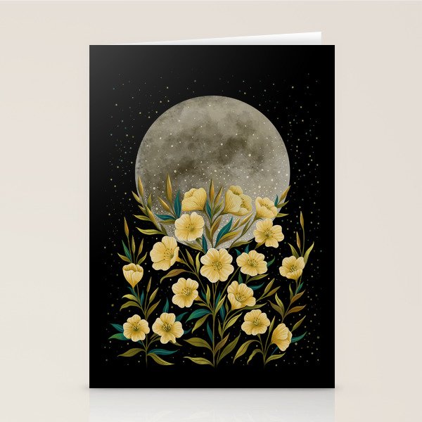 Moon Greeting- Yellow Evening Primrose Stationery Card Gallery Image 2