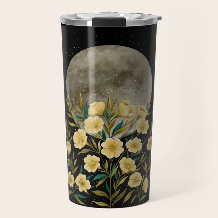Moon Greeting- Yellow Evening Primrose Travel Mug Gallery Image 1