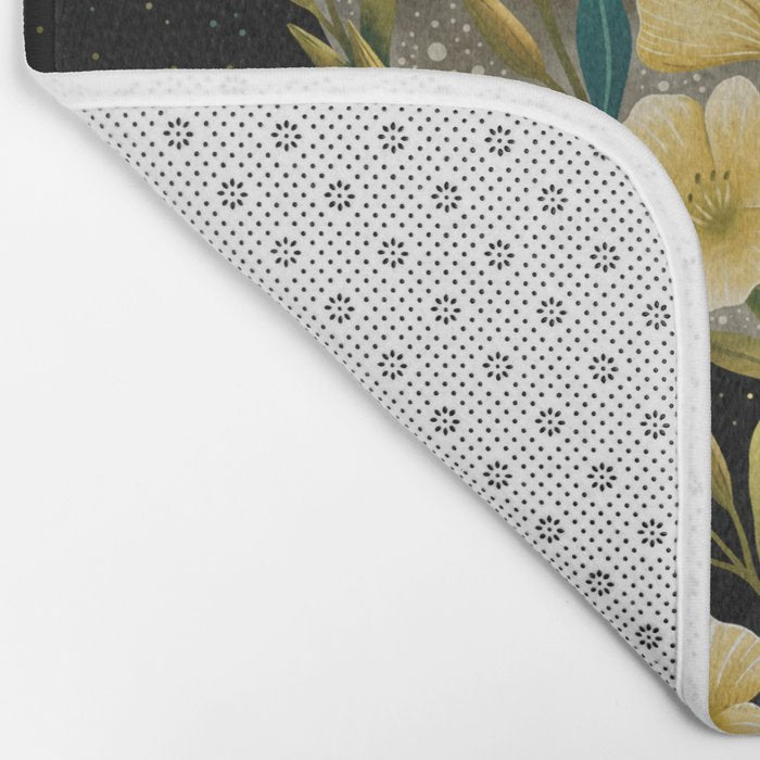 Moon Greeting- Yellow Evening Primrose Bath Mat Gallery Image 2