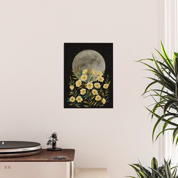 Moon Greeting- Yellow Evening Primrose Poster Gallery Image 2