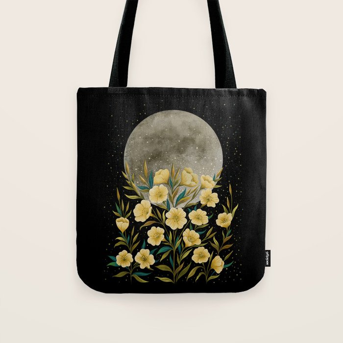 Moon Greeting- Yellow Evening Primrose Tote Bag Gallery Image 1
