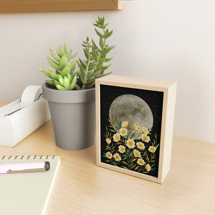 Moon Greeting- Yellow Evening Primrose Mini Art Print Gallery Image 2