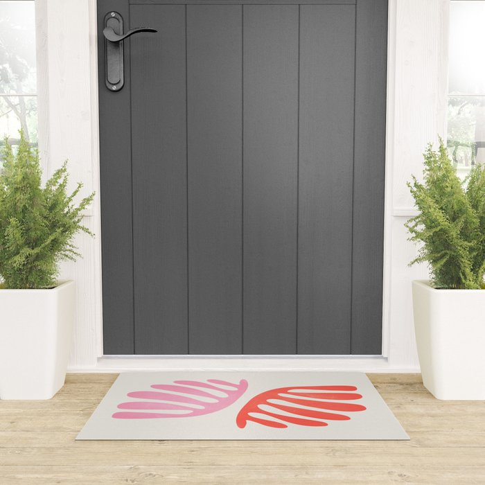 Peach & Orange: Wild Leaf | Matisse Foliage Paper Cutouts 03 Welcome Mat Gallery Image 3
