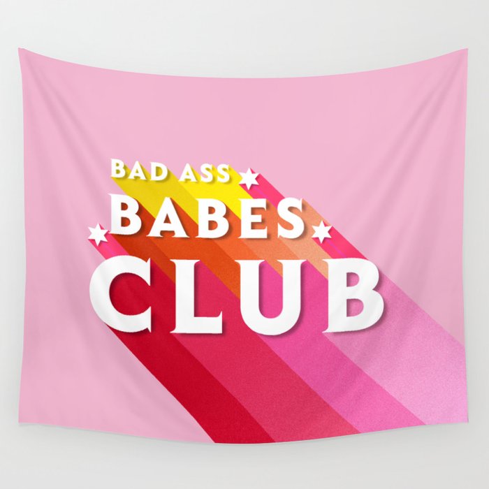Bad Ass babes club in pink Wall Tapestry Gallery Image 4
