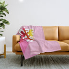 Bad Ass babes club in pink Throw Blanket Gallery Image 1