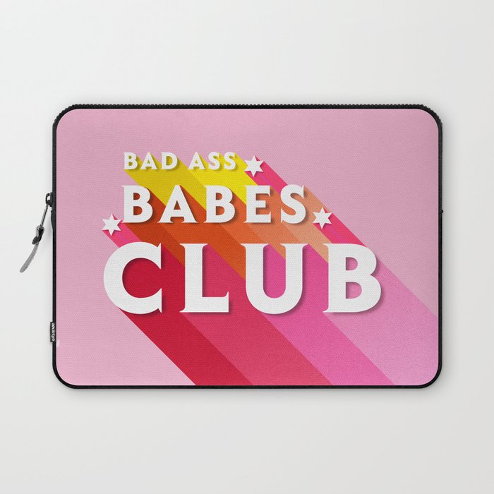 Bad Ass babes club in pink Laptop Sleeve Gallery Image 1