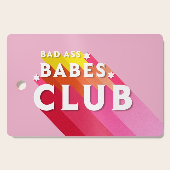 Bad Ass babes club in pink Cutting Board Gallery Image 1