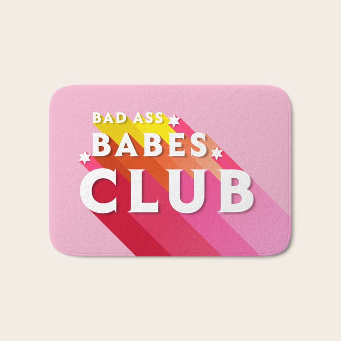 Bad Ass babes club in pink Bath Mat Gallery Image 1