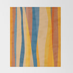 Blue Yellow Burnt-Orange Rust Abstract Artwork Throw Blanket Gallery Image 2