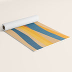 Blue Yellow Burnt-Orange Rust Abstract Artwork Yoga Mat Gallery Image 2