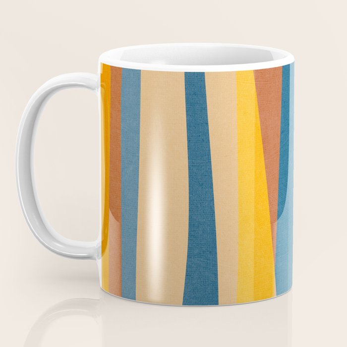 Blue Yellow Burnt-Orange Rust Abstract Artwork Coffee Mug Gallery Image 3