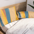 Blue Yellow Burnt-Orange Rust Abstract Artwork Pillow Sham Gallery Image 2