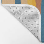 Blue Yellow Burnt-Orange Rust Abstract Artwork Bath Mat Gallery Image 2