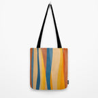 Blue Yellow Burnt-Orange Rust Abstract Artwork Tote Bag Gallery Image 2