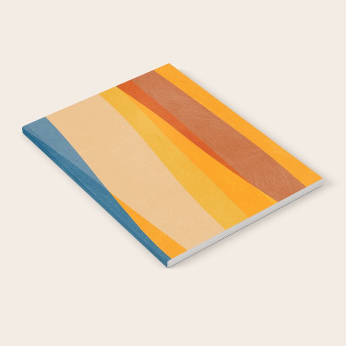 Blue Yellow Burnt-Orange Rust Abstract Artwork Notebook Gallery Image 1