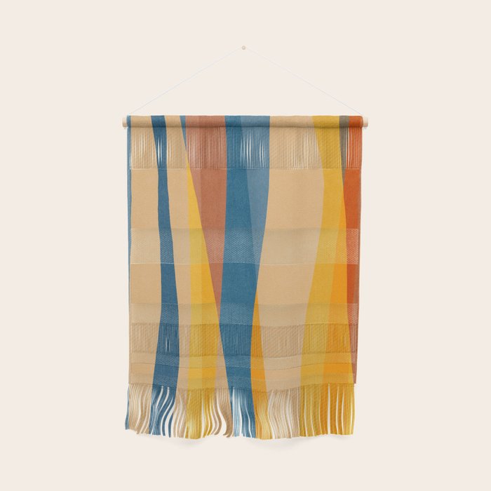 Blue Yellow Burnt-Orange Rust Abstract Artwork Wall Hanging Gallery Image 1