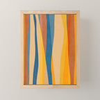 Blue Yellow Burnt-Orange Rust Abstract Artwork Mini Art Print Gallery Image 1
