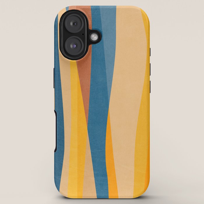 Blue Yellow Burnt-Orange Rust Abstract Artwork iPhone Case Gallery Image 5