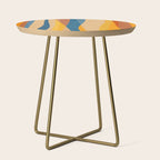Blue Yellow Burnt-Orange Rust Abstract Artwork Side Table Gallery Image 1