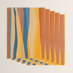 Blue Yellow Burnt-Orange Rust Abstract Artwork Wrapping Paper Gallery Image 3