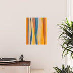 Blue Yellow Burnt-Orange Rust Abstract Artwork Poster Gallery Image 2