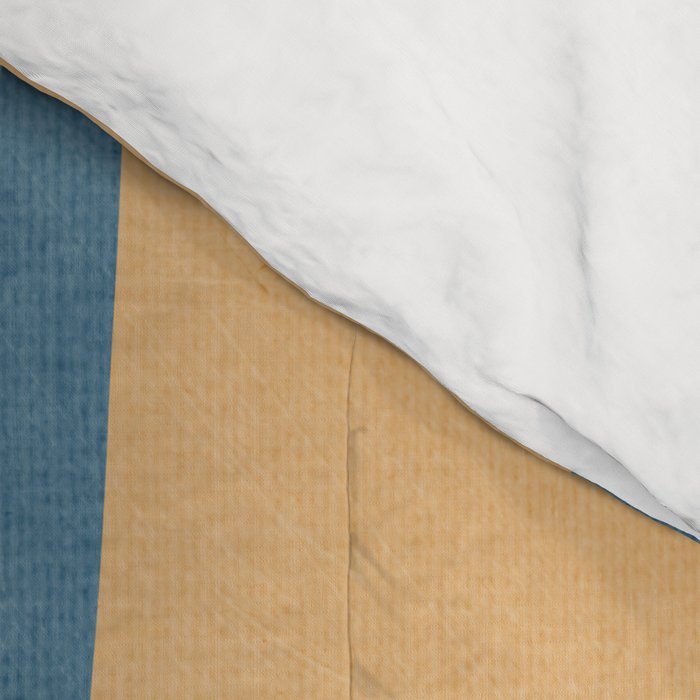 Blue Yellow Burnt-Orange Rust Abstract Artwork Comforter Gallery Image 4