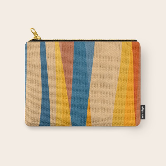 Blue Yellow Burnt-Orange Rust Abstract Artwork Carry All Pouch Gallery Image 1