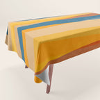 Blue Yellow Burnt-Orange Rust Abstract Artwork Tablecloth Gallery Image 1