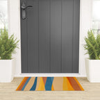 Blue Yellow Burnt-Orange Rust Abstract Artwork Welcome Mat Gallery Image 3