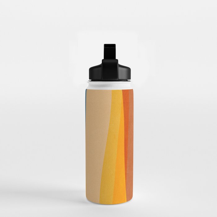 Blue Yellow Burnt-Orange Rust Abstract Artwork Water Bottle Gallery Image 2