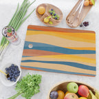 Blue Yellow Burnt-Orange Rust Abstract Artwork Cutting Board Gallery Image 2