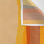 Blue Yellow Burnt-Orange Rust Abstract Artwork Wall Tapestry Gallery Image 3