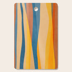 Blue Yellow Burnt-Orange Rust Abstract Artwork Cutting Board Gallery Image 1