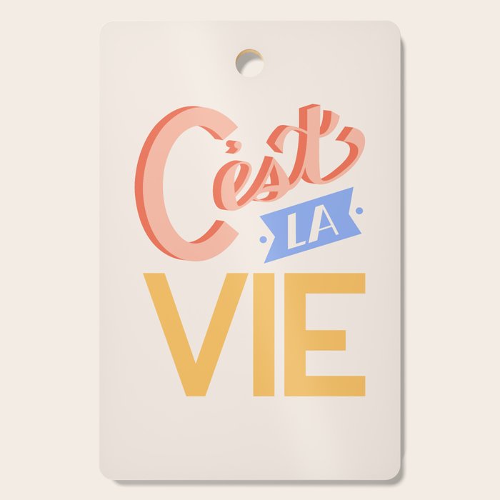Retro C'est La Vie Cutting Board Gallery Image 1