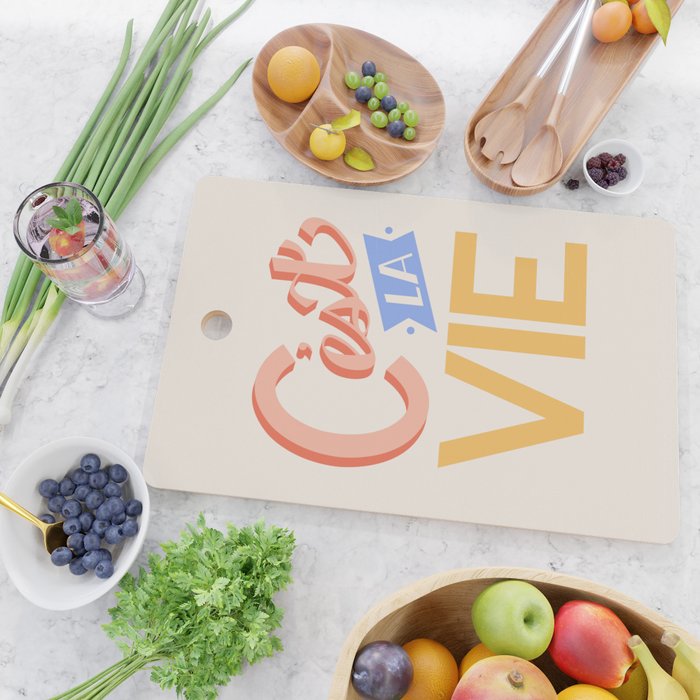 Retro C'est La Vie Cutting Board Gallery Image 2