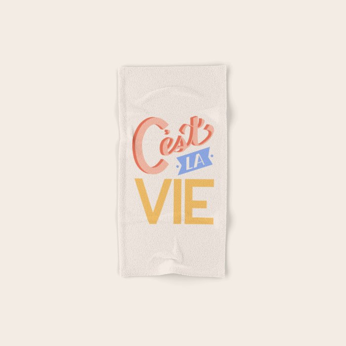 Retro C'est La Vie Bath Towel Gallery Image 1