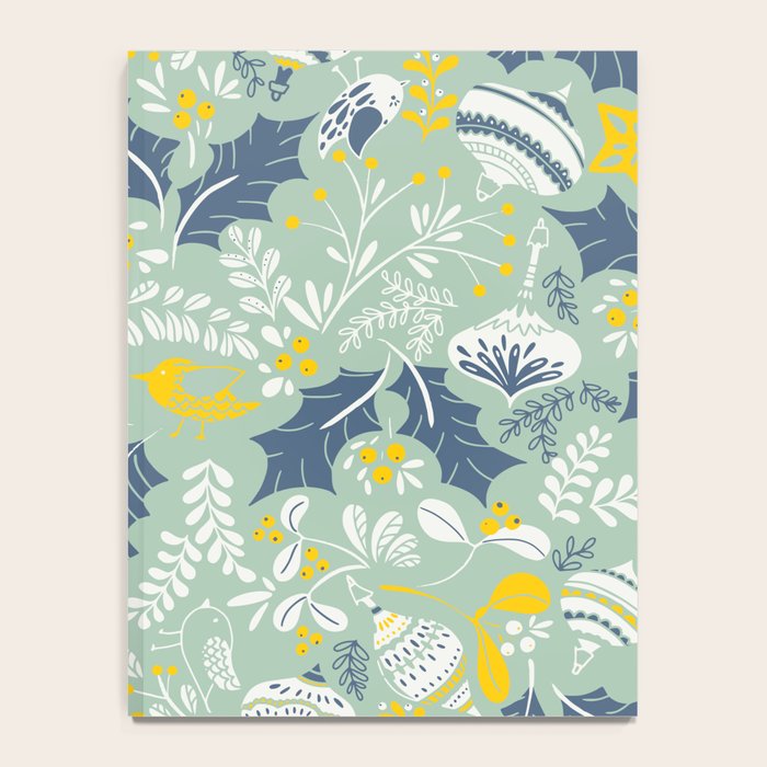 Wonderful ditsy holiday joy mint Notebook Gallery Image 4
