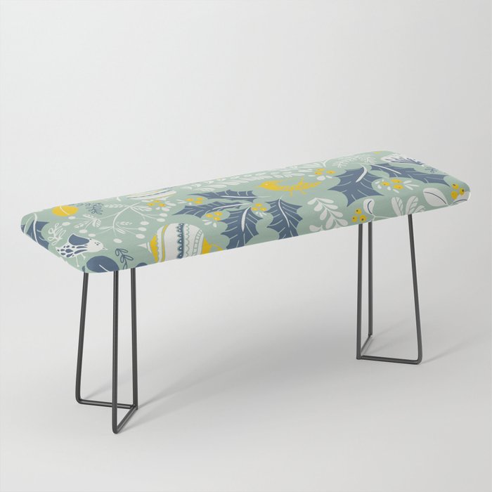 Wonderful ditsy holiday joy mint Bench Gallery Image 1