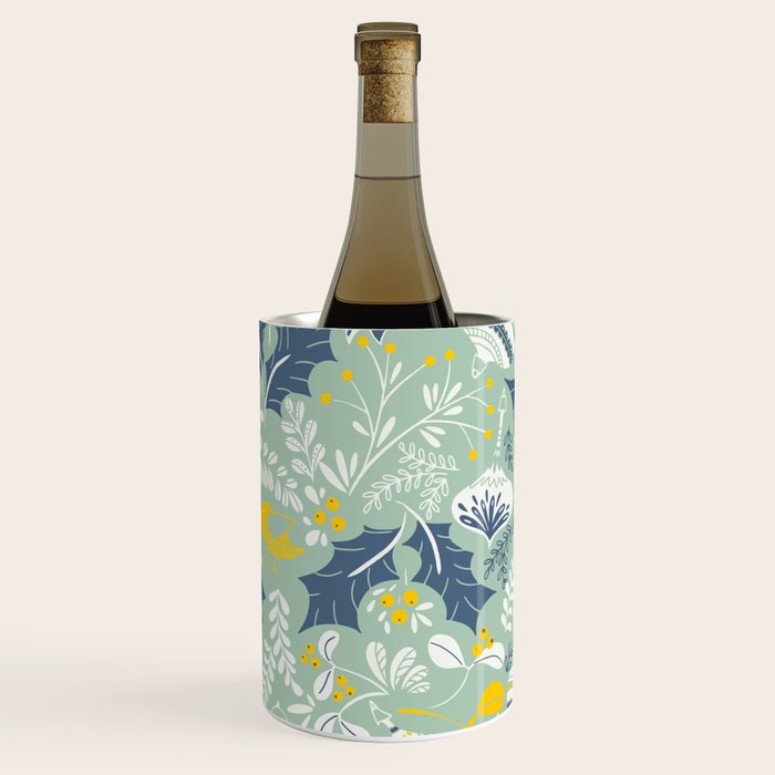 Wonderful ditsy holiday joy mint Wine Chiller Gallery Image 3