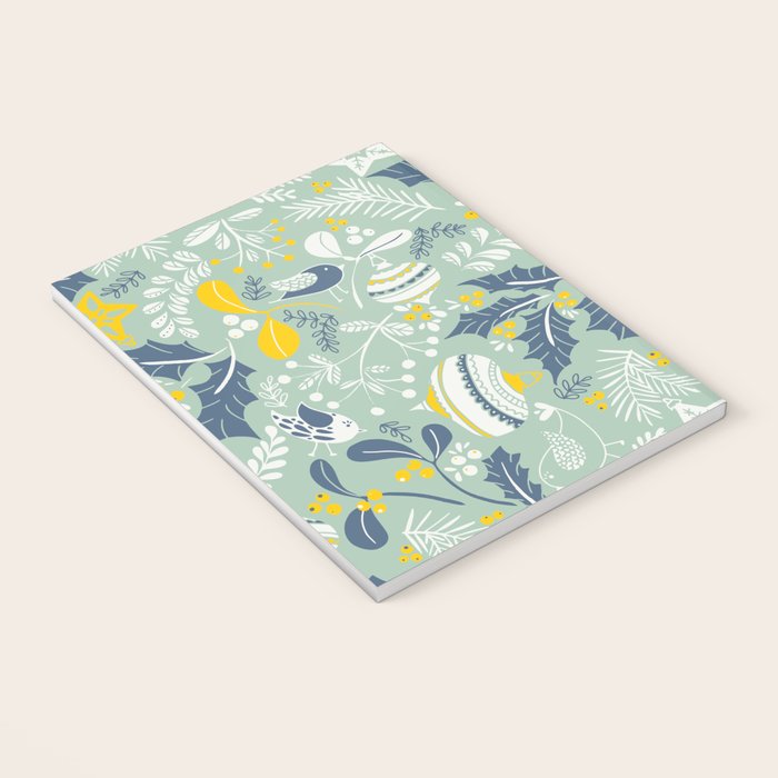 Wonderful ditsy holiday joy mint Notebook Gallery Image 3
