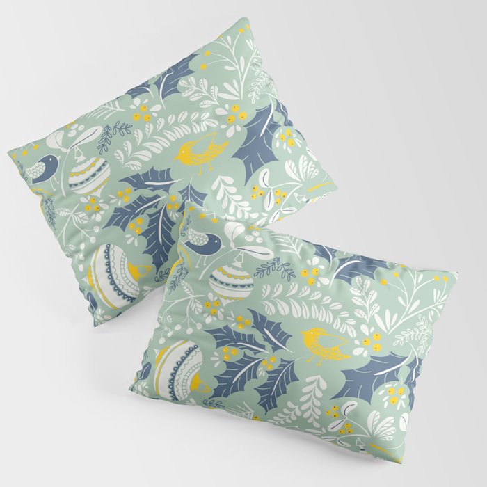 Wonderful ditsy holiday joy mint Pillow Sham Gallery Image 1