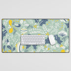 Wonderful ditsy holiday joy mint Desk Mat Gallery Image 1