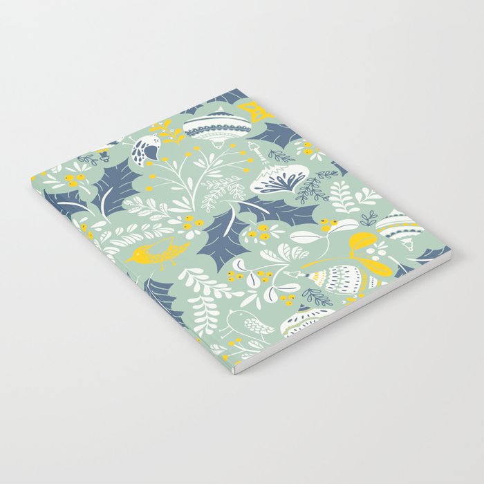 Wonderful ditsy holiday joy mint Notebook Gallery Image 1