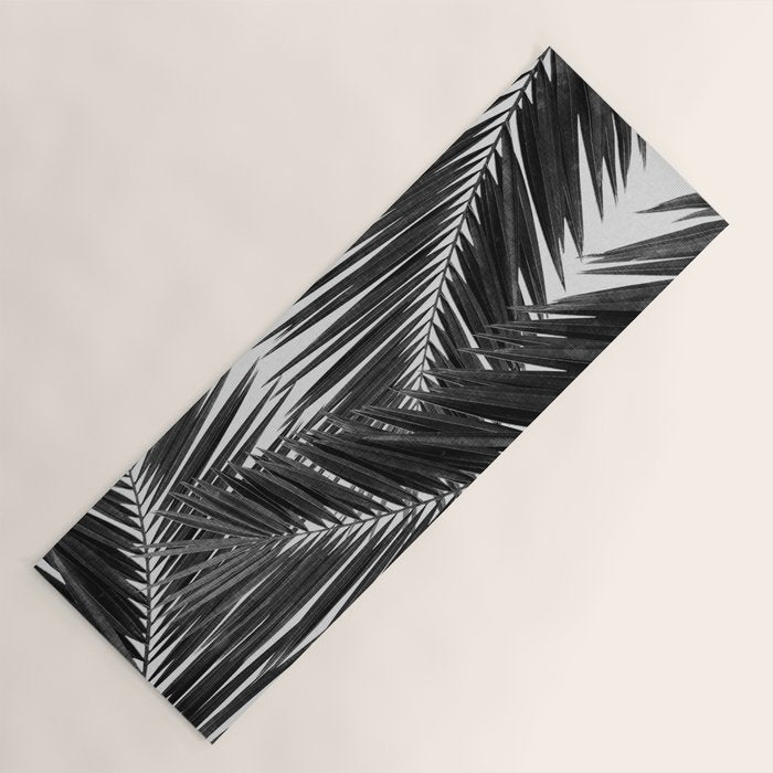 Palm Leaf Black & White III Yoga Mat Gallery Image 1
