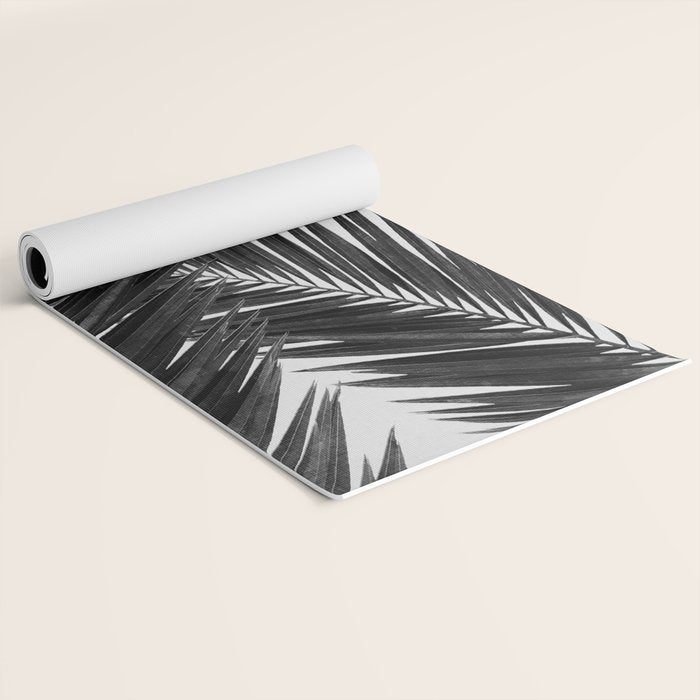 Palm Leaf Black & White III Yoga Mat Gallery Image 2
