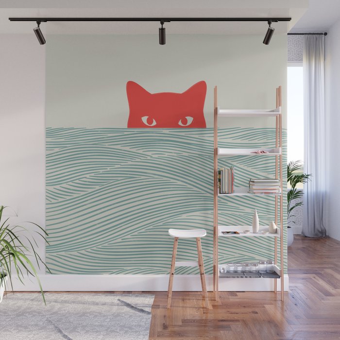 Cat Landscape 180: Sunrise Cat Wall Mural Gallery Image 1